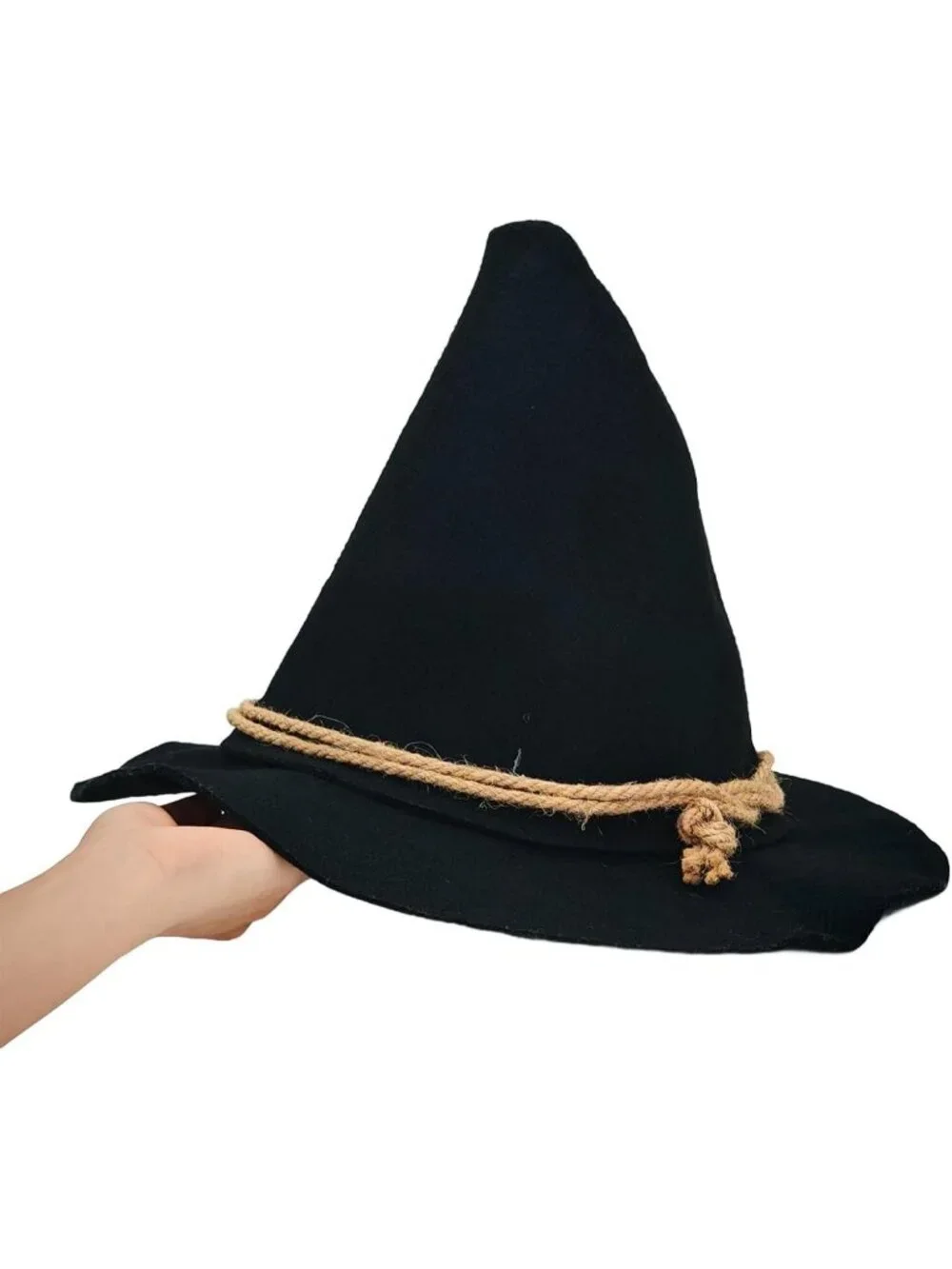 Adult Wizard Black Hat Halloween Costume Pointed Scarecrow Cap For Theme Parties